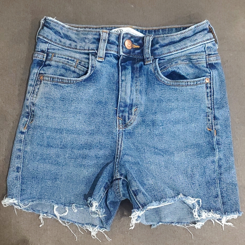 Blue denim shorts